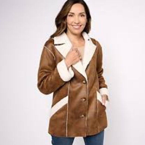 Canyon Retreat Faux Suede & Sherpa Trim Jacket Size 3x - Picture 6 of 14